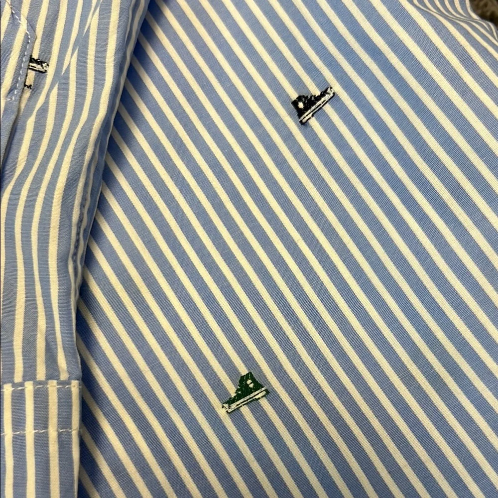 Boy's Ralph Lauren Blue Casual Button Down‎ Shirt with Stripes